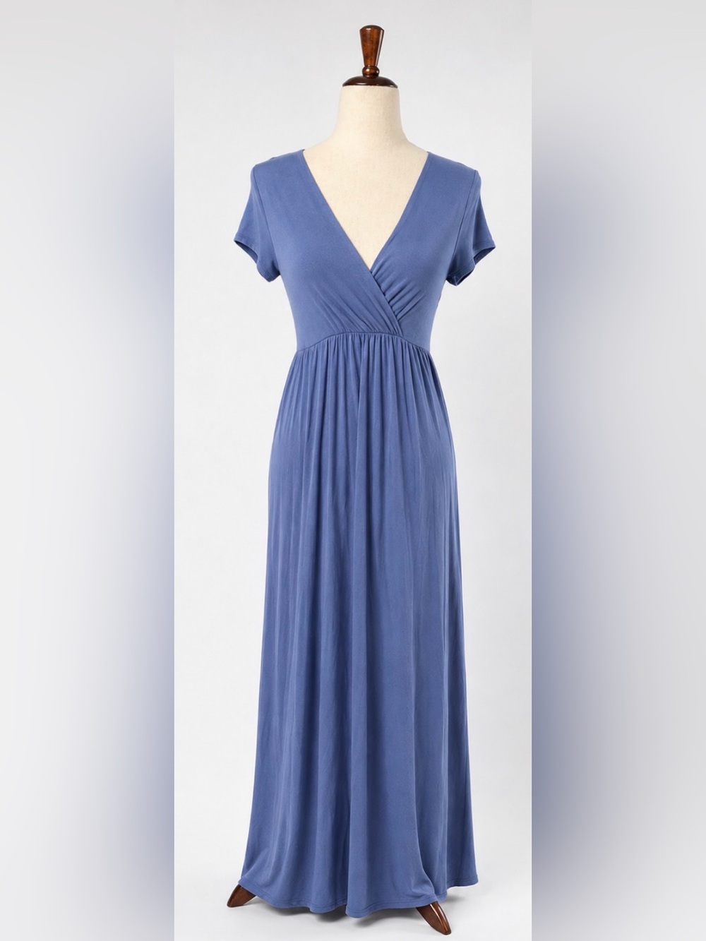 Mother Bee Maternity Indigo Blue Wrap Maxi Dress Size Small